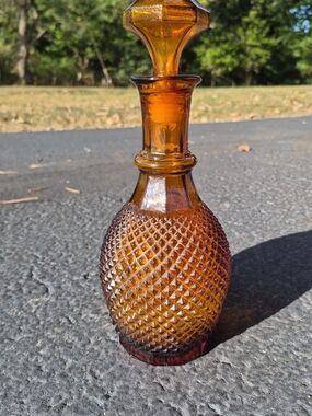 Vintage Vista Alegre Bicos Amber Glass Decanter